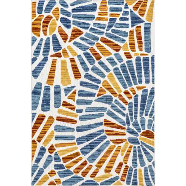 Oliver Misty Abstract Transitional Indoor/Outdoor Area Rug